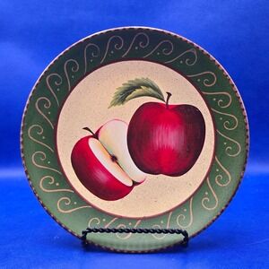 Home Interiors and Gifts Apple Decorative Plate 2001 Vintage‎ Green Border